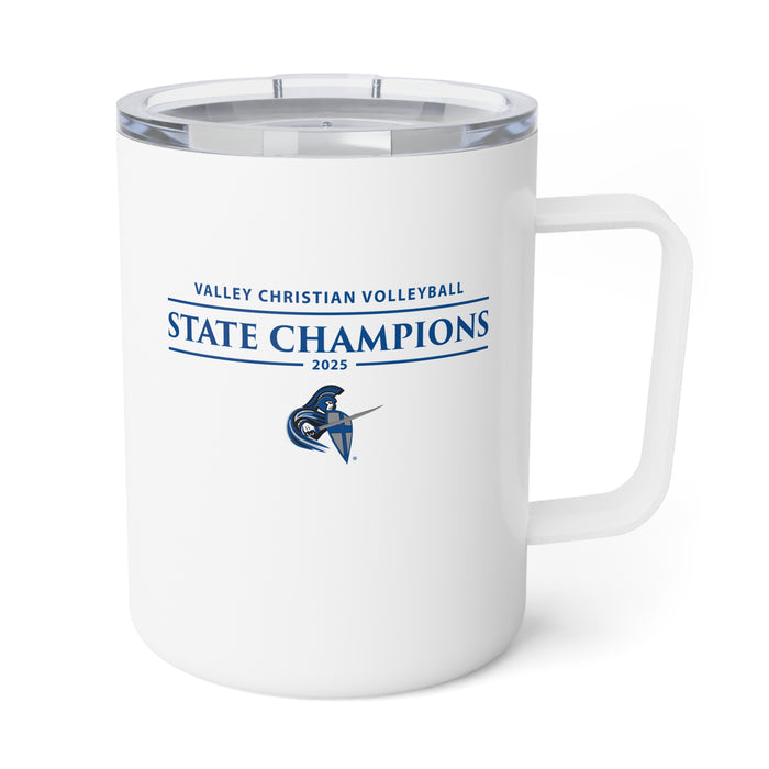 Volleyball 2025 State Champions Insulated Coffee Mug, 10oz in White (Shipping Only)