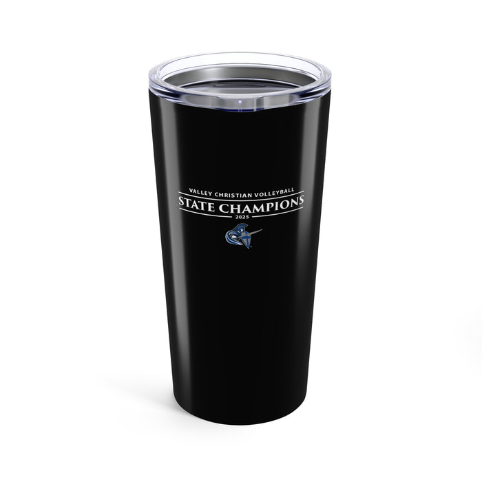 Volleyball 2025 State Champions Tumbler 20oz in BLACK (Shipping Only)