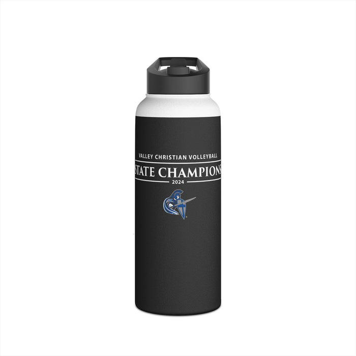 Volleyball 2024 State Champions Stainless Steel Water Bottle, Standard Lid in BLACK (Shipping Only)