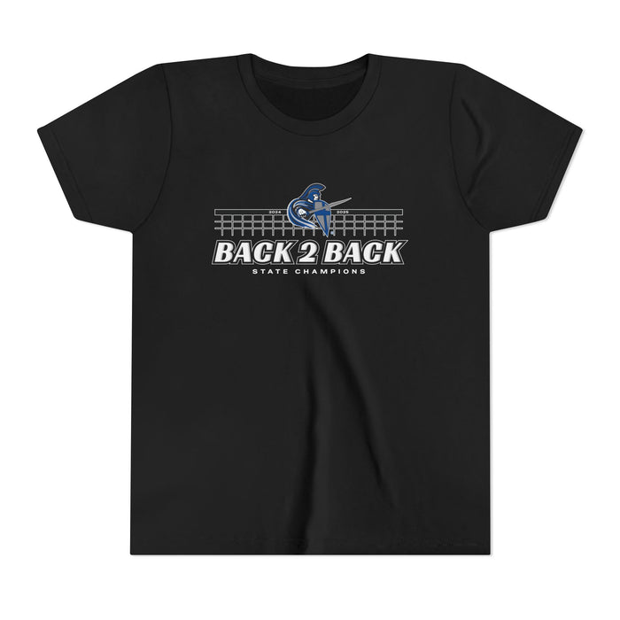 2025 Volleyball State Champions "Back 2 Back" Youth Tee