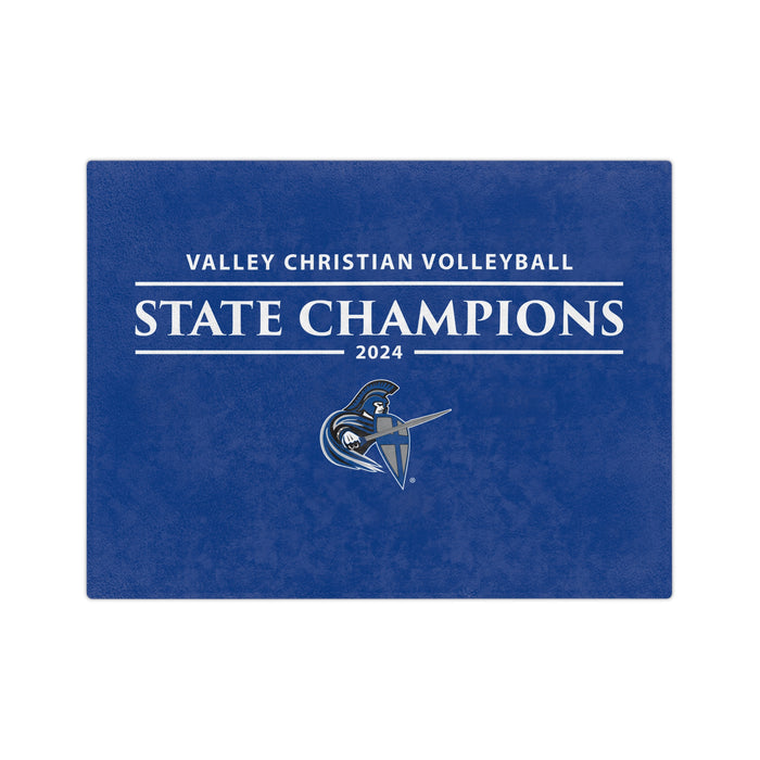 Volleyball 2024 State Champions Velveteen Minky Blanket in BLUE (Shipping Only)