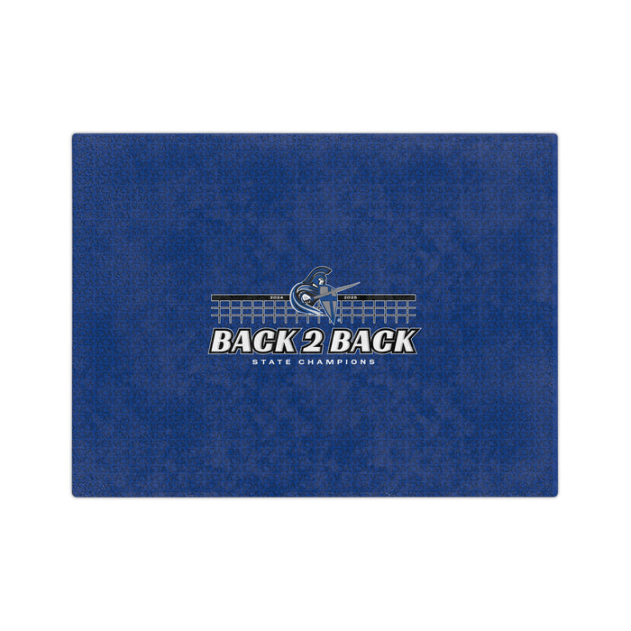 Volleyball 2025 Back 2 Back State Champions Velveteen Minky Blanket in BLUE (Shipping Only)