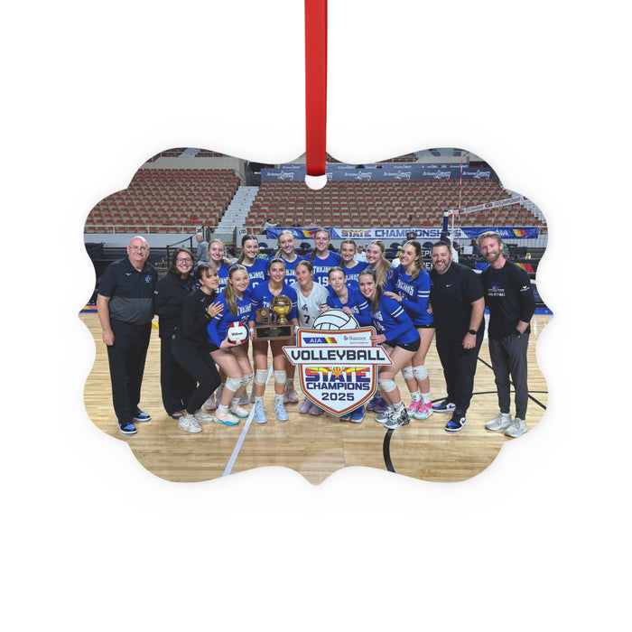 Volleyball State Champions 2025 Metal Plaque Ornament — Team Photo Keepsake