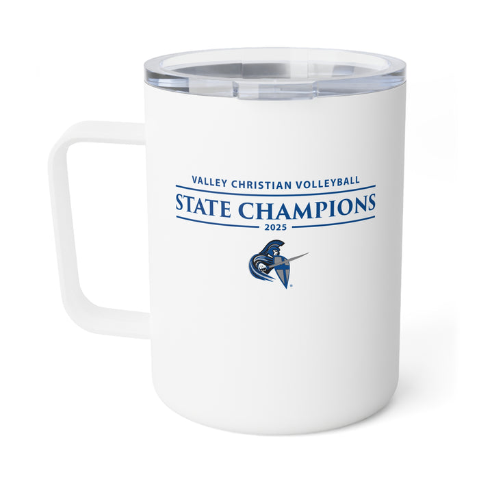 Volleyball 2025 State Champions Insulated Coffee Mug, 10oz in White (Shipping Only)