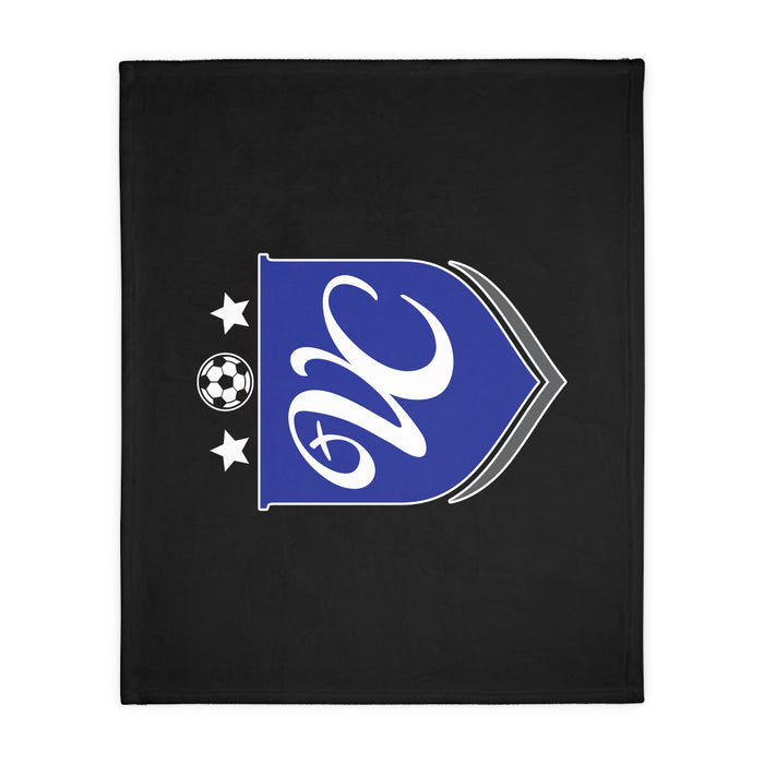 Boys Soccer Shield Velveteen Minky Blanket (Shipping Only)