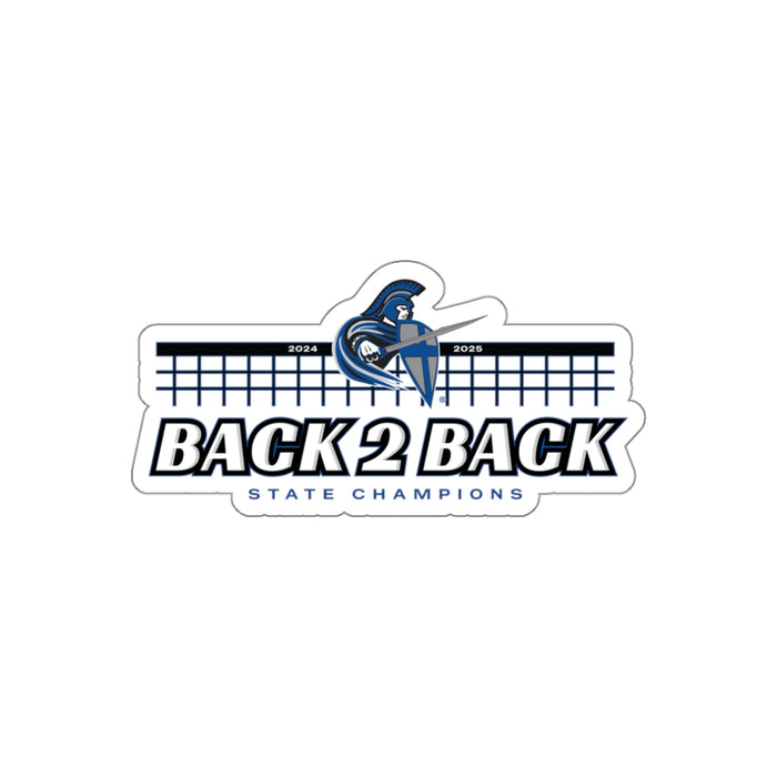 Volleyball 2025 Back 2 Back State Champions Die-Cut Stickers (Shipping Only)