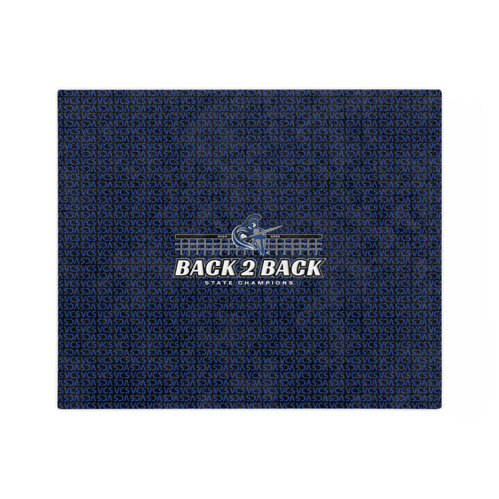 Volleyball 2025 Back 2 Back State Champions Velveteen Minky Blanket in BLACK (Shipping Only)