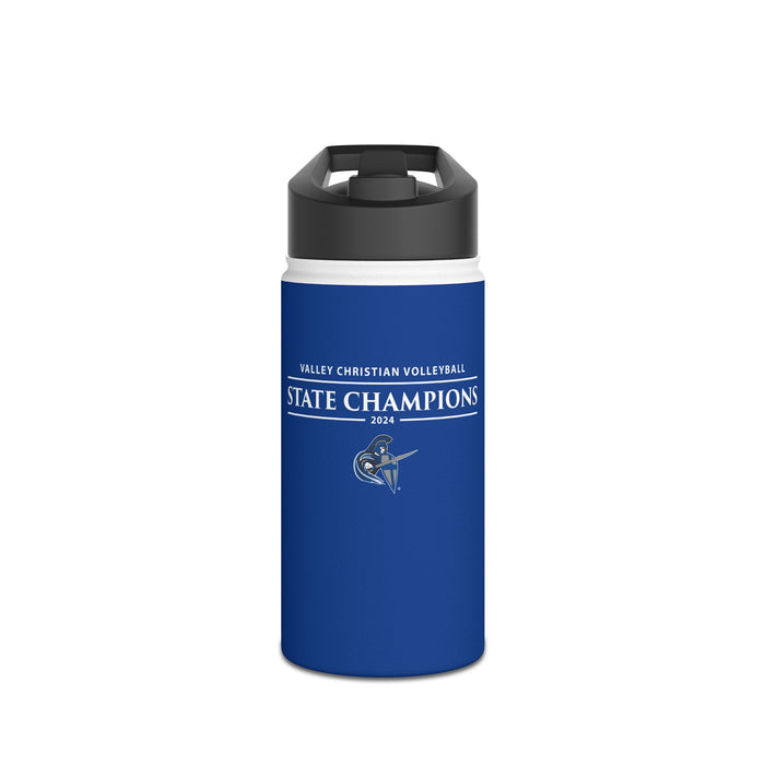 Volleyball 2024 State Champions Stainless Steel Water Bottle, Standard Lid in BLUE (Shipping Only)