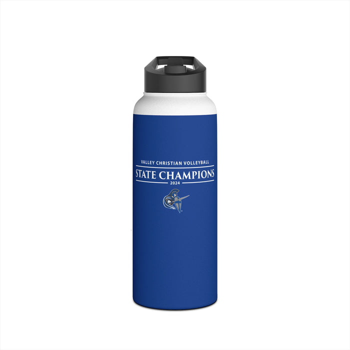 Volleyball 2024 State Champions Stainless Steel Water Bottle, Standard Lid in BLUE (Shipping Only)