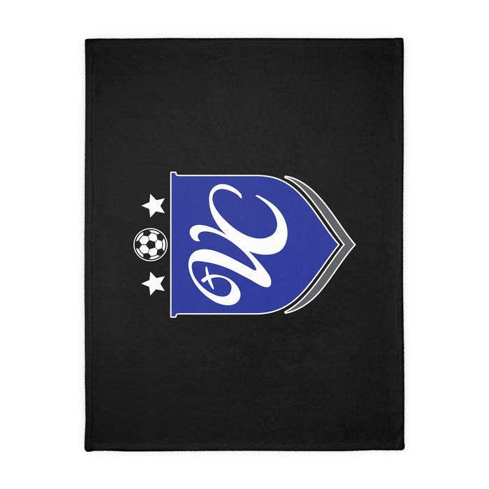 Boys Soccer Shield Velveteen Minky Blanket (Shipping Only)