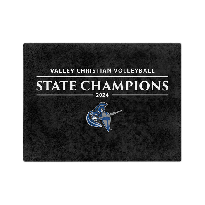 Volleyball 2024 State Champions Velveteen Minky Blanket in BLACK (Shipping Only)