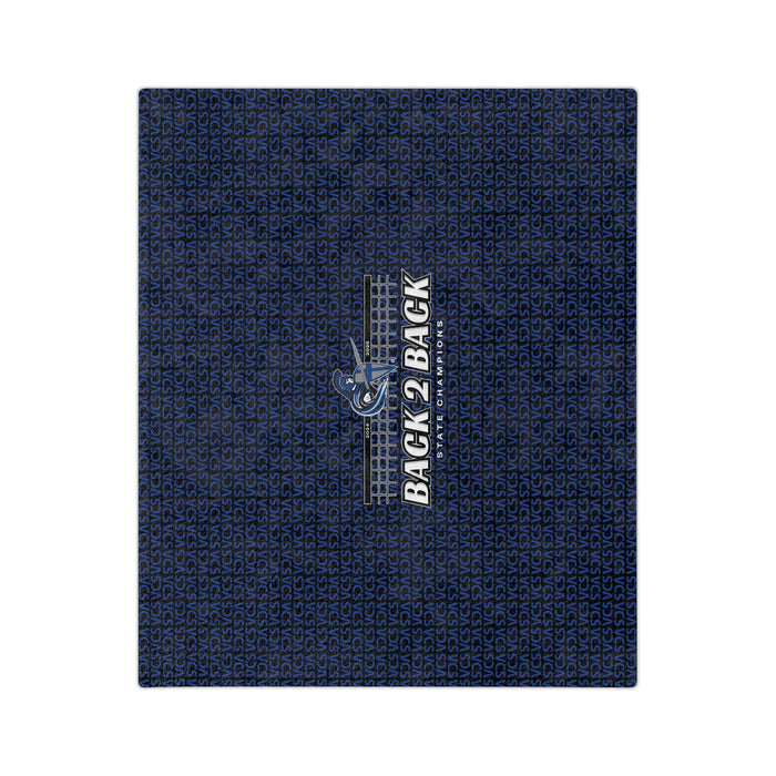 Volleyball 2025 Back 2 Back State Champions Velveteen Minky Blanket in BLACK (Shipping Only)