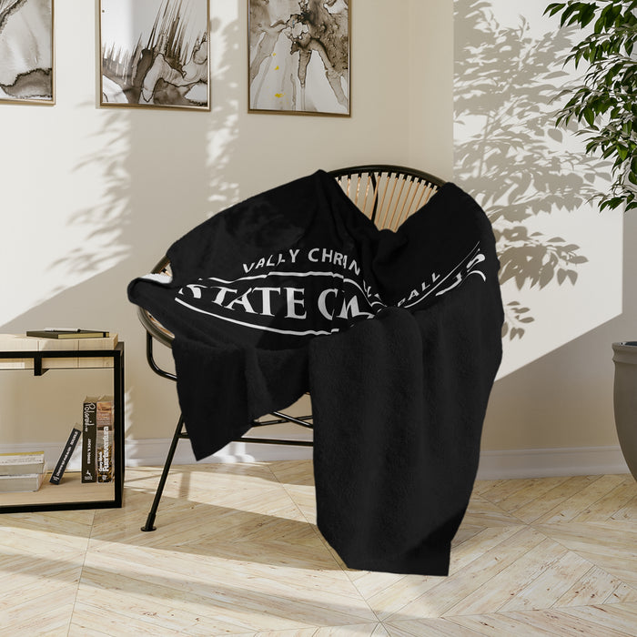 Volleyball 2024 State Champions Velveteen Minky Blanket in BLACK (Shipping Only)