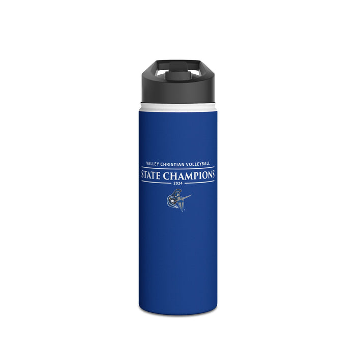 Volleyball 2024 State Champions Stainless Steel Water Bottle, Standard Lid in BLUE (Shipping Only)